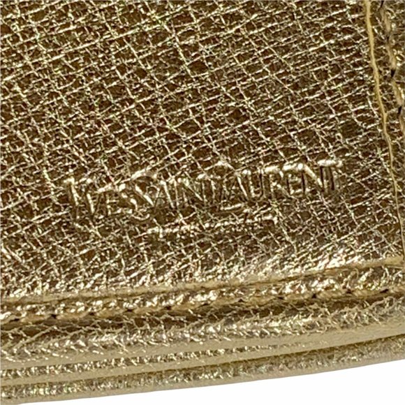 YSL Vintage Gold Leather Wallet - Picture 10 of 11